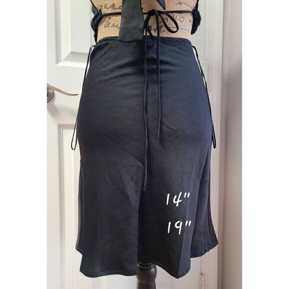 Princess Poly Satin Halter Mini Black Dress 4 - Picture 2 of 8